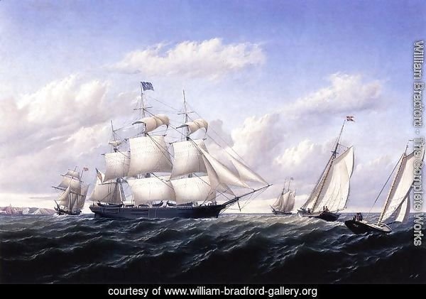 Whaleship 'Speedwell of Fairhaven, Outward Bound off Gay Head