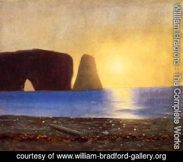 William Bradford - The Sun Sets, Perce Rock, Gaspe, Quebec