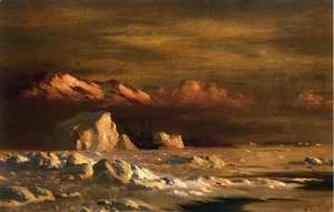 William Bradford - Ship and Icebergs