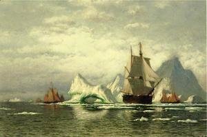 William Bradford - Arctic Whaler Homeward Bound Among The Icebergs