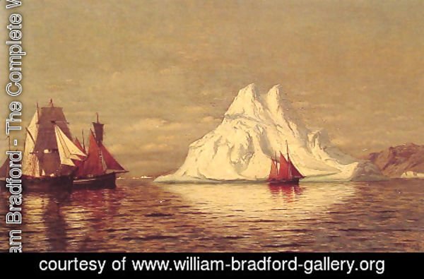 William Bradford - Ships And Iceberg