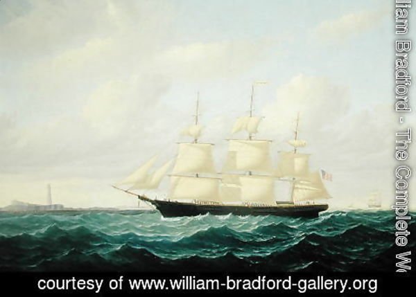 William Bradford - 'Dashing Wave' clipper ship off Boston Light, 1855