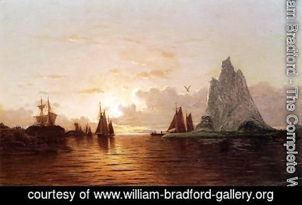 William Bradford - Sunset at the Strait of Belle Isle