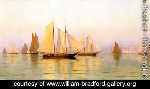 William Bradford - Sloops and Schooners at Evening Calm