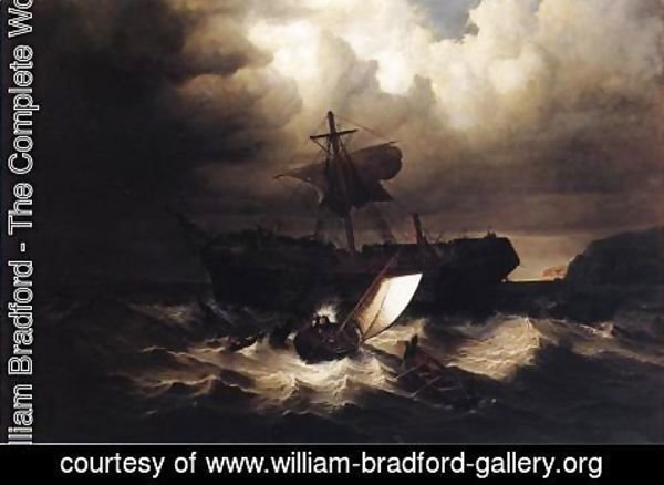 William Bradford - Wreck of an Immigrant Ship off the Cost of New England