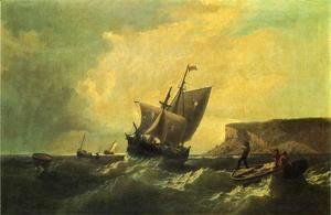 Fishermen in an Approaching Storm