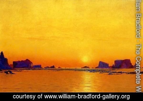 William Bradford - Ice Floes Under The Midnight Sun