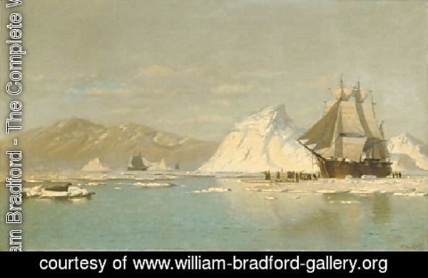 William Bradford - Off Greenland   Whaler Seeking Open Water